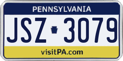 PA license plate JSZ3079