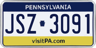 PA license plate JSZ3091
