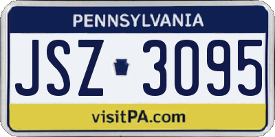 PA license plate JSZ3095