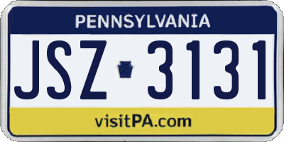 PA license plate JSZ3131