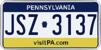 PA license plate JSZ3137