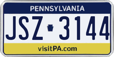 PA license plate JSZ3144