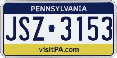 PA license plate JSZ3153