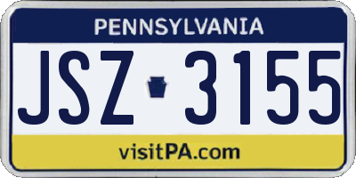 PA license plate JSZ3155