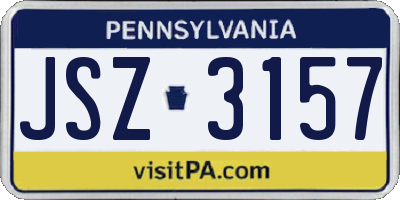 PA license plate JSZ3157