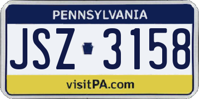 PA license plate JSZ3158