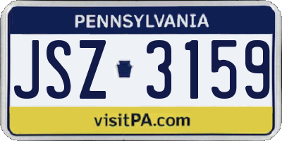 PA license plate JSZ3159