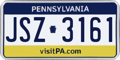 PA license plate JSZ3161
