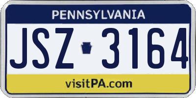 PA license plate JSZ3164