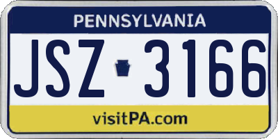 PA license plate JSZ3166