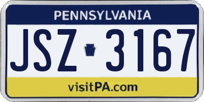 PA license plate JSZ3167