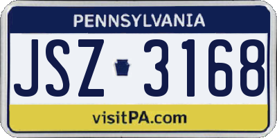 PA license plate JSZ3168