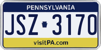PA license plate JSZ3170