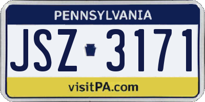 PA license plate JSZ3171