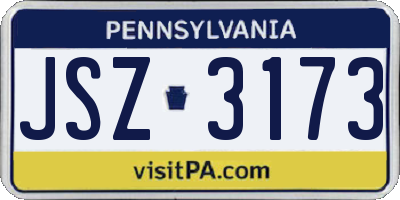 PA license plate JSZ3173
