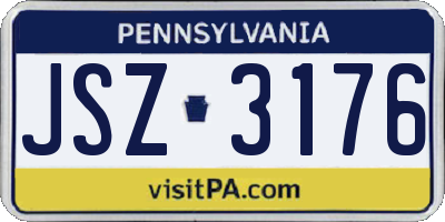 PA license plate JSZ3176
