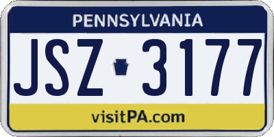 PA license plate JSZ3177