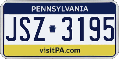 PA license plate JSZ3195