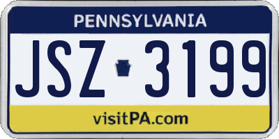 PA license plate JSZ3199