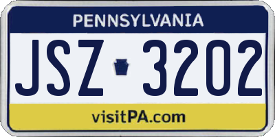 PA license plate JSZ3202