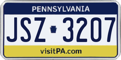 PA license plate JSZ3207