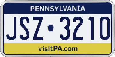 PA license plate JSZ3210