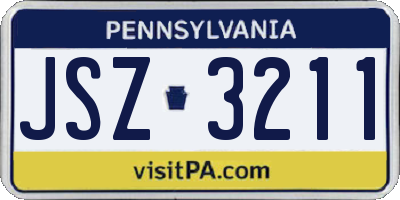 PA license plate JSZ3211