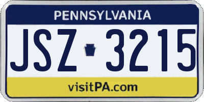 PA license plate JSZ3215