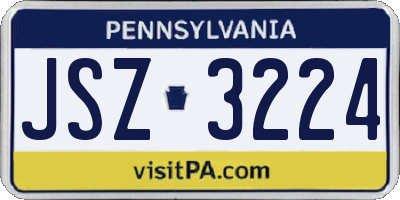 PA license plate JSZ3224