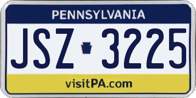PA license plate JSZ3225