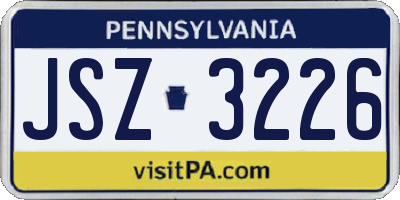 PA license plate JSZ3226