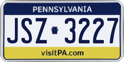 PA license plate JSZ3227