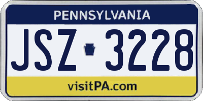 PA license plate JSZ3228