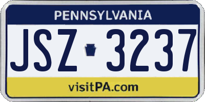 PA license plate JSZ3237