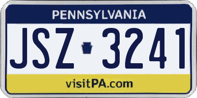 PA license plate JSZ3241