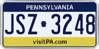 PA license plate JSZ3248