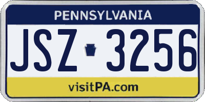 PA license plate JSZ3256
