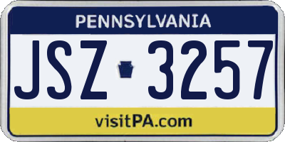 PA license plate JSZ3257