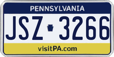 PA license plate JSZ3266
