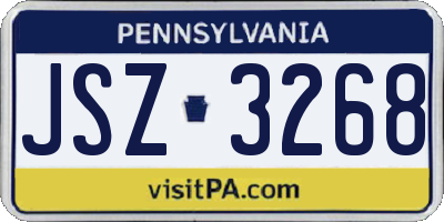 PA license plate JSZ3268