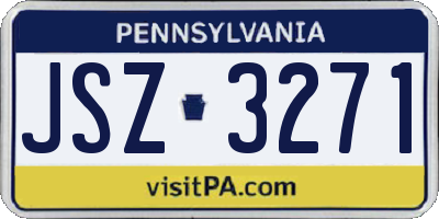 PA license plate JSZ3271