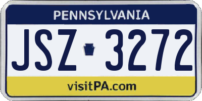 PA license plate JSZ3272