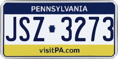 PA license plate JSZ3273