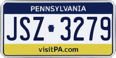 PA license plate JSZ3279