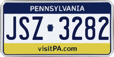 PA license plate JSZ3282