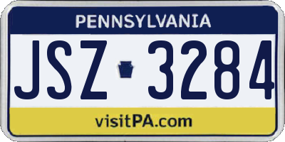 PA license plate JSZ3284