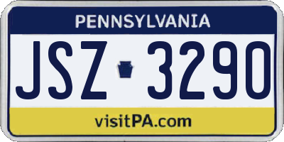 PA license plate JSZ3290