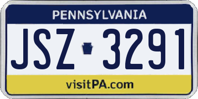 PA license plate JSZ3291