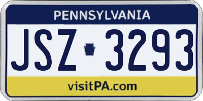 PA license plate JSZ3293