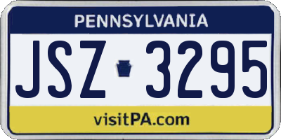 PA license plate JSZ3295
